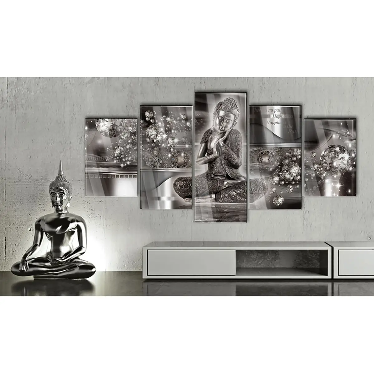 Acrylglasbild Silver Serenity | Grau
