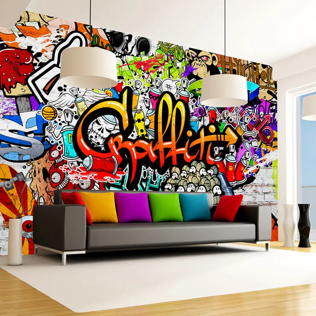 Vlies Fototapete Colorful Graffiti | Mehrfarbig