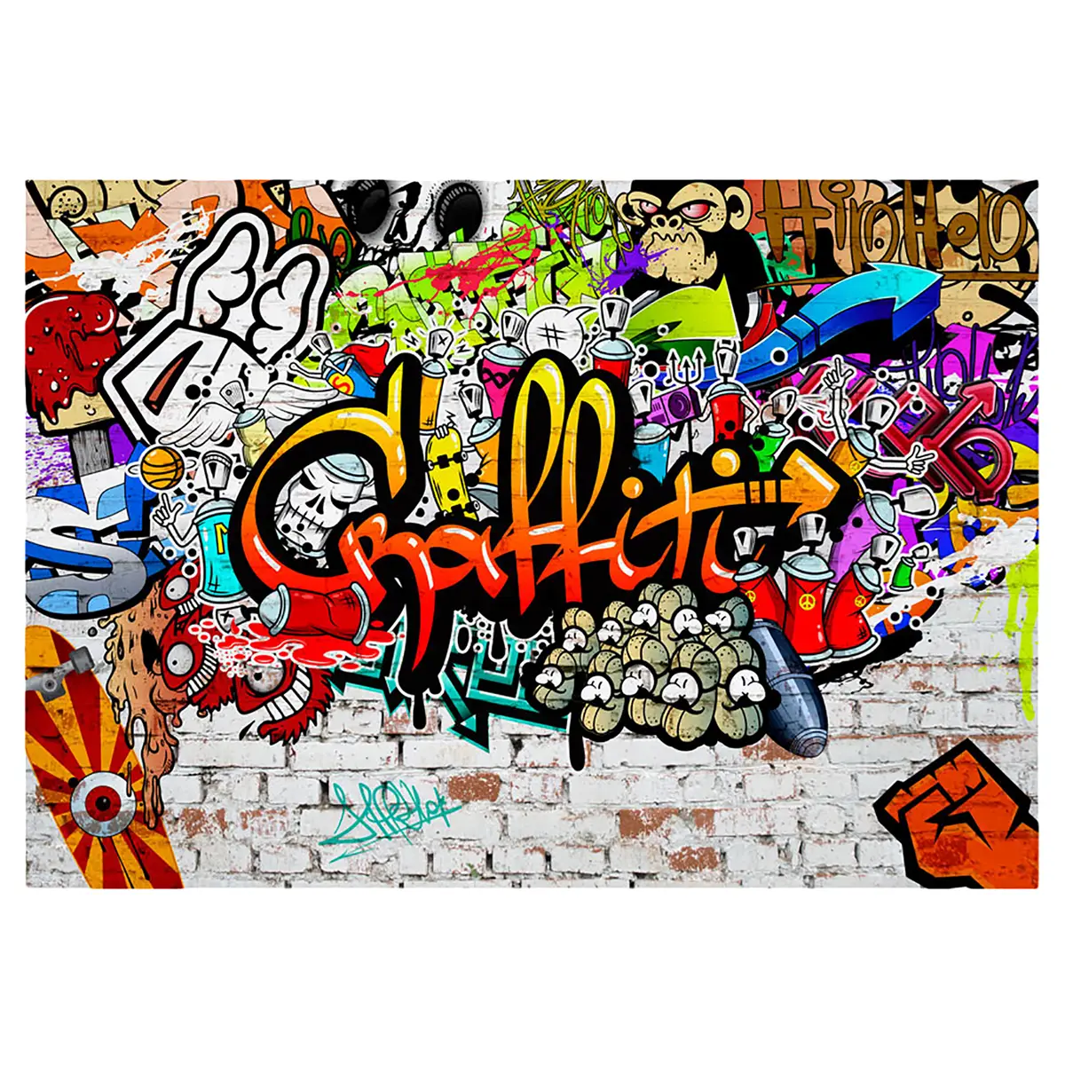 Vlies Fototapete Colorful Graffiti | Mehrfarbig