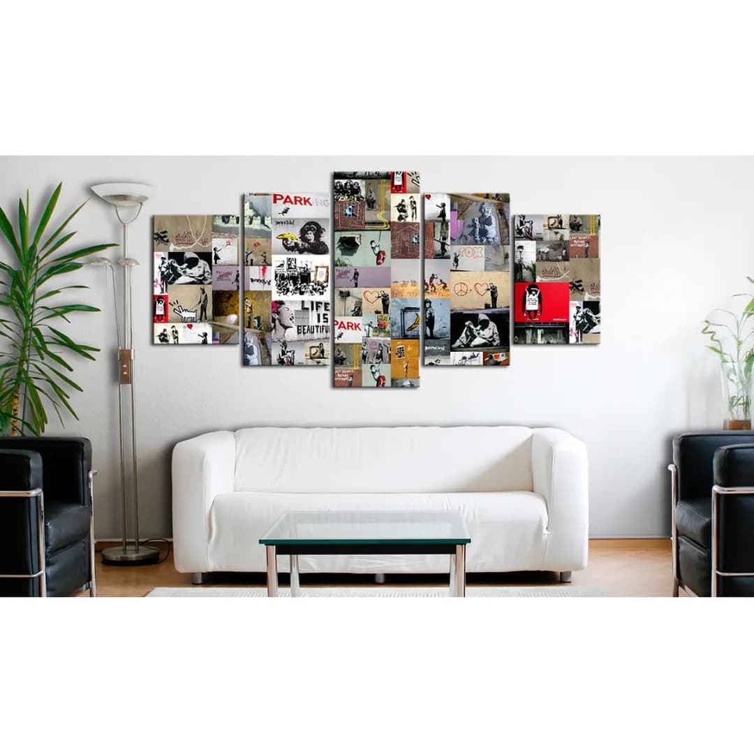 Wandbild Art of Collage Bansky IV | Mehrfarbig