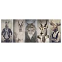Wandbild Animal Mask I Leinen Beige 225 x 90cm | Beige