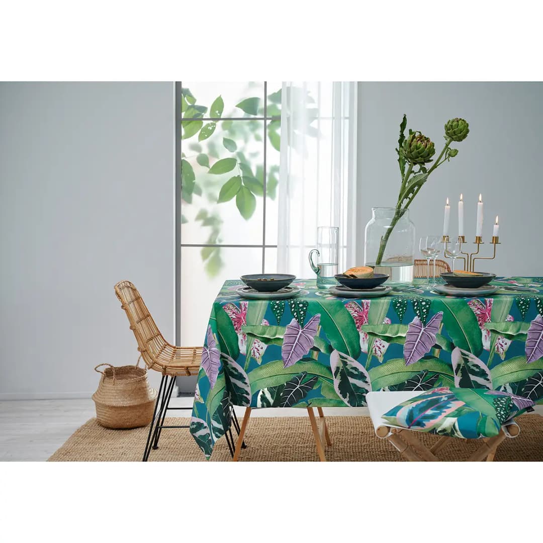 Dekokissen Tropica Beige 48 x 48cm Baumwollstoff | Beige
