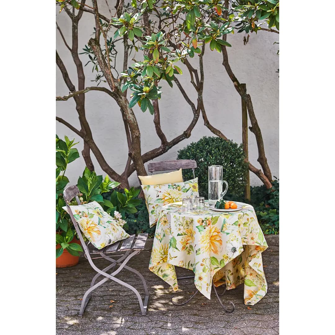 Kissenbezug 7305 Grau/Gelb 49 x 49cm Baumwollstoff | Grau