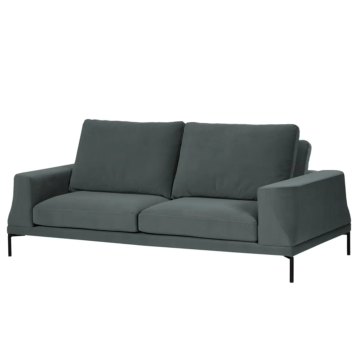 Sofa 3-Sitzer Grau/Grau Samt Vaia | Grau
