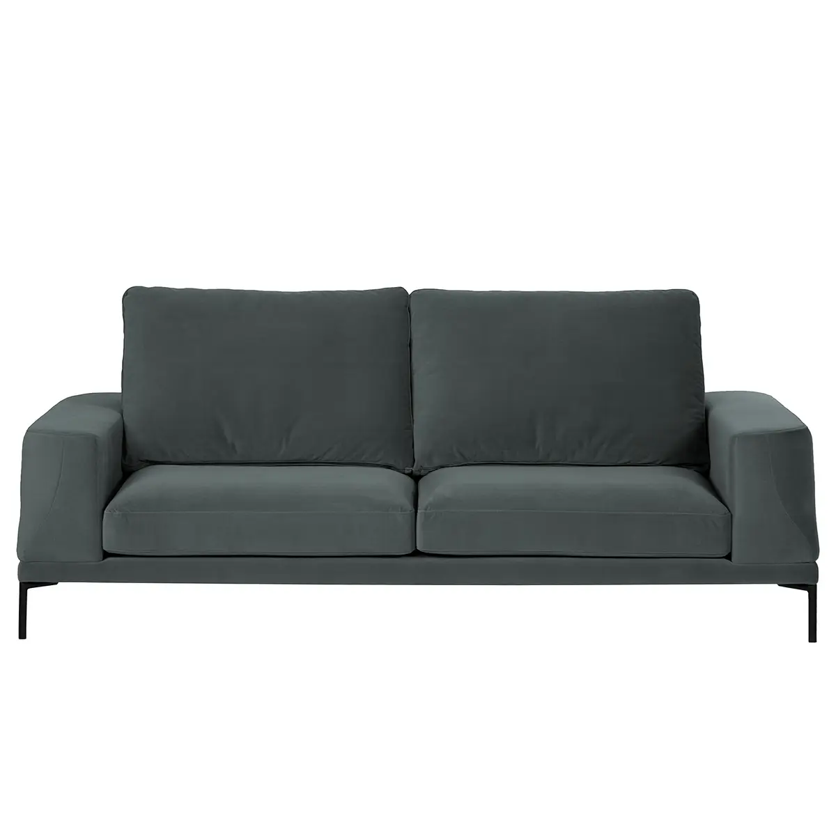Sofa 3-Sitzer Grau/Grau Samt Vaia | Grau