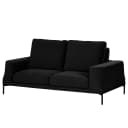 2,5-Sitzer Sofa Schwarz/Schwarz Samt Vaia | Schwarz