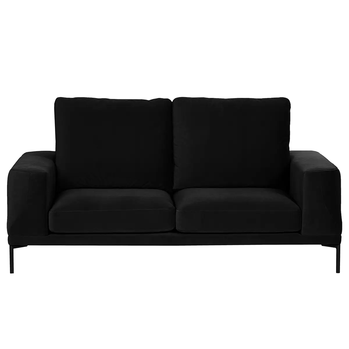 2,5-Sitzer Sofa Schwarz/Schwarz Samt Vaia | Schwarz