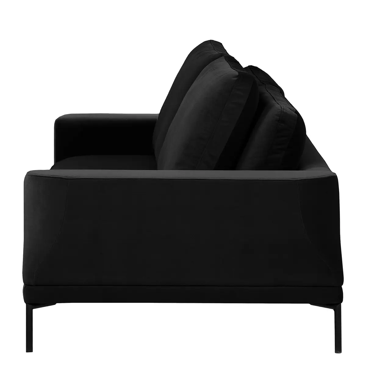 2,5-Sitzer Sofa Schwarz/Schwarz Samt Vaia | Schwarz