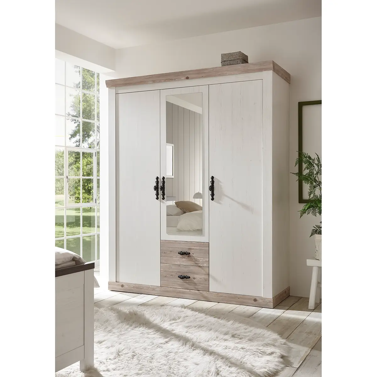 Drehtürenschrank Venelles | Weiß