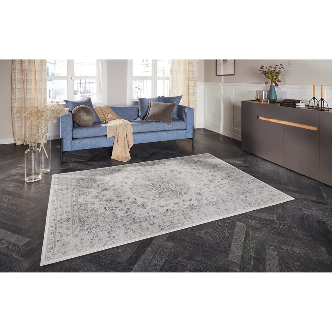 Teppich Nain Grau/Hellgrau 200 x 290cm Webstoff | Grau