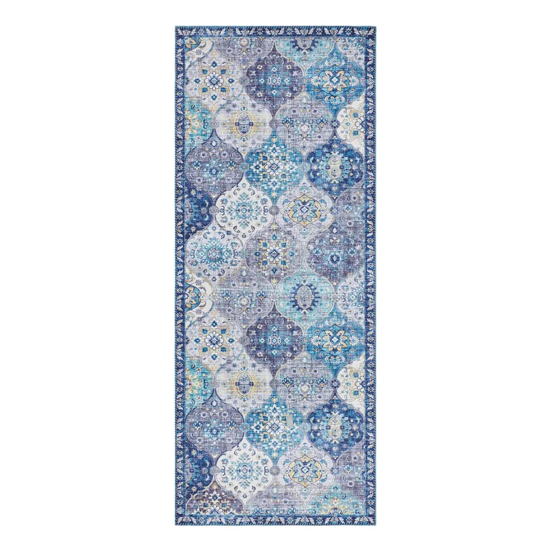 Läufer Kashmir Ghom | Blau