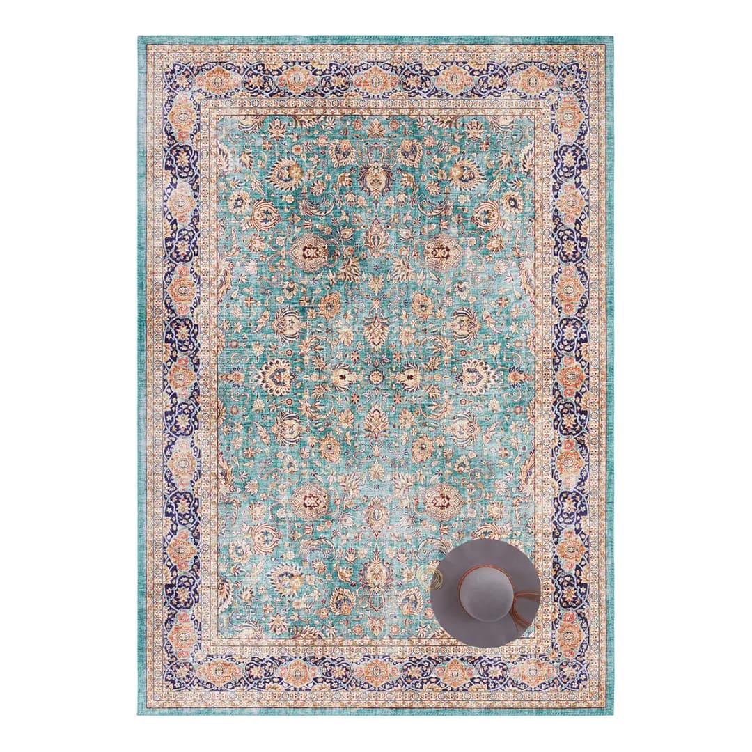 Teppich Keshan Maschad Türkis/Türkis 160 x 230cm | Türkis