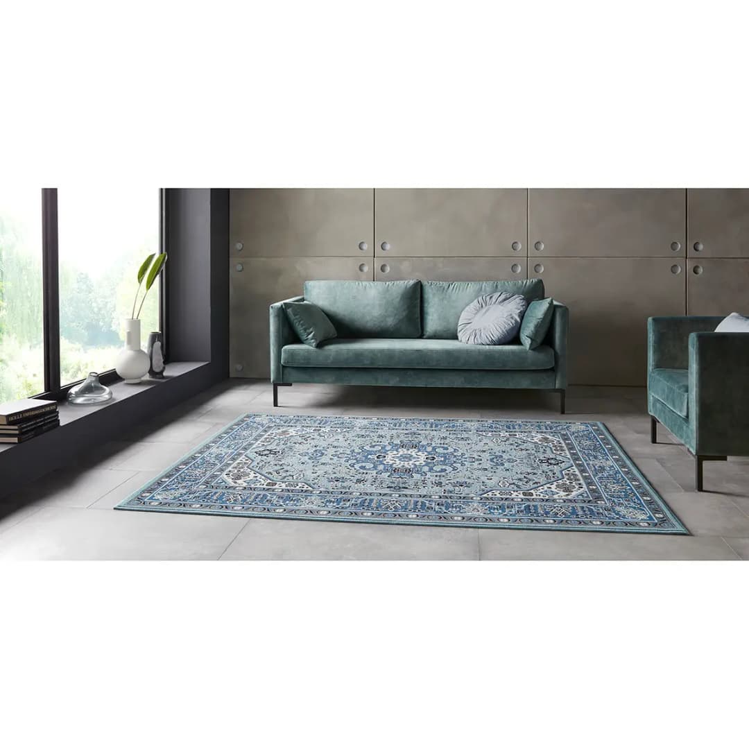 Kurzflorteppich Skazar Isfahan | Blau