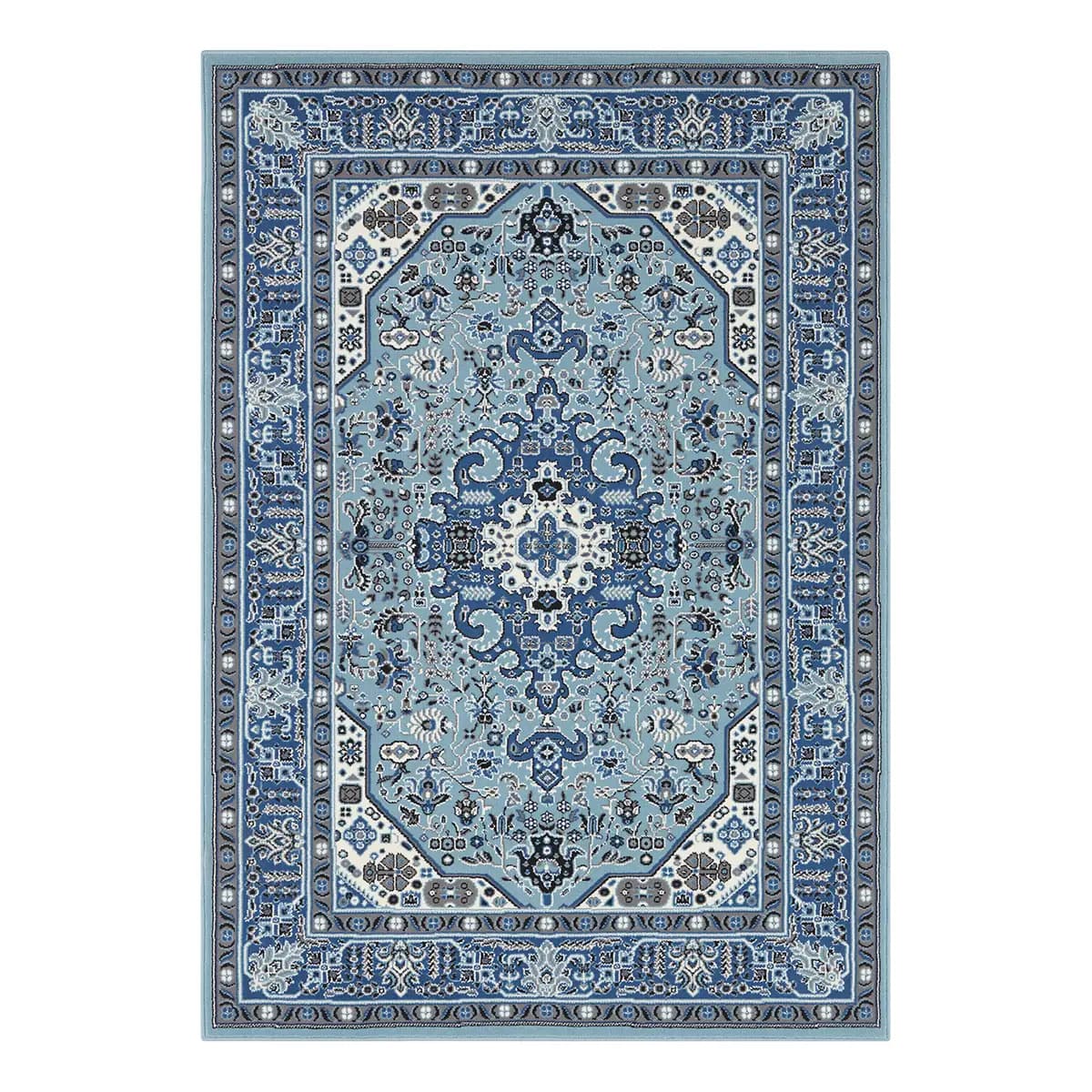 Kurzflorteppich Skazar Isfahan Blau/Himmelblau 200 x 290cm