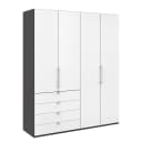 Falttürenschrank I 236cm Schublade links | Braun