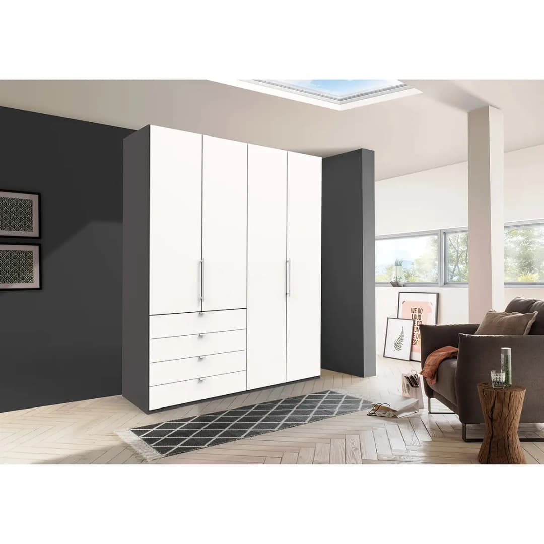 Falttürenschrank I 236cm Schublade links | Braun