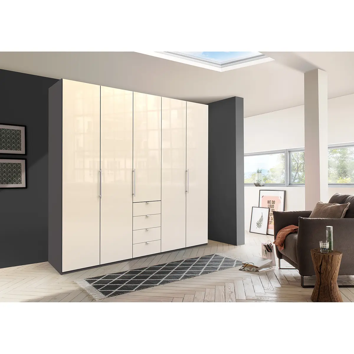 Falttürenschrank VI | Braun