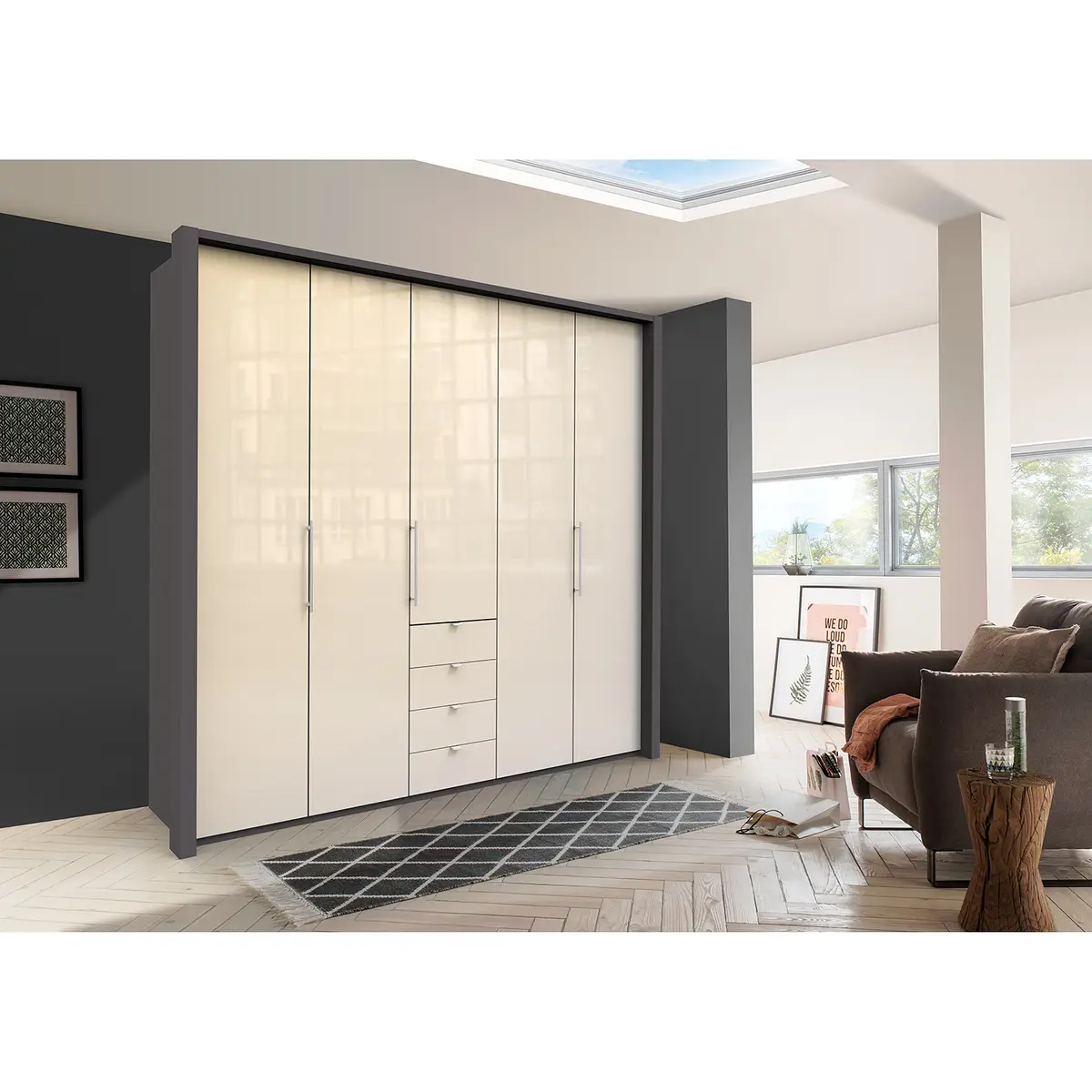 Falttürenschrank VI | Braun