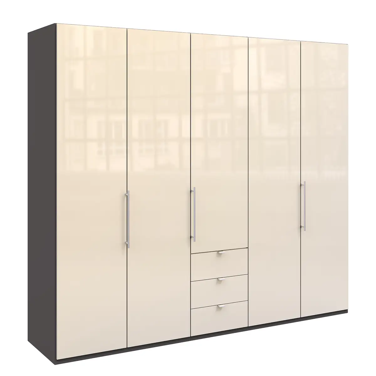 Falttürenschrank VI 216cm Braun/Havanna/Glas Magnolie | Braun