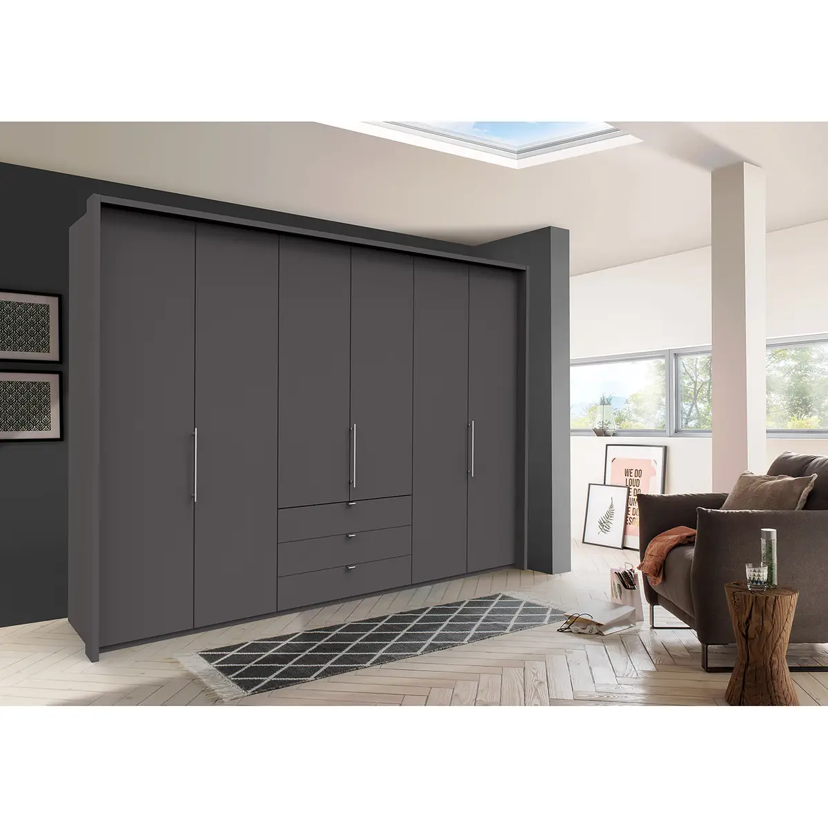 Falttürenschrank III 216cm Braun/Havanna | Braun