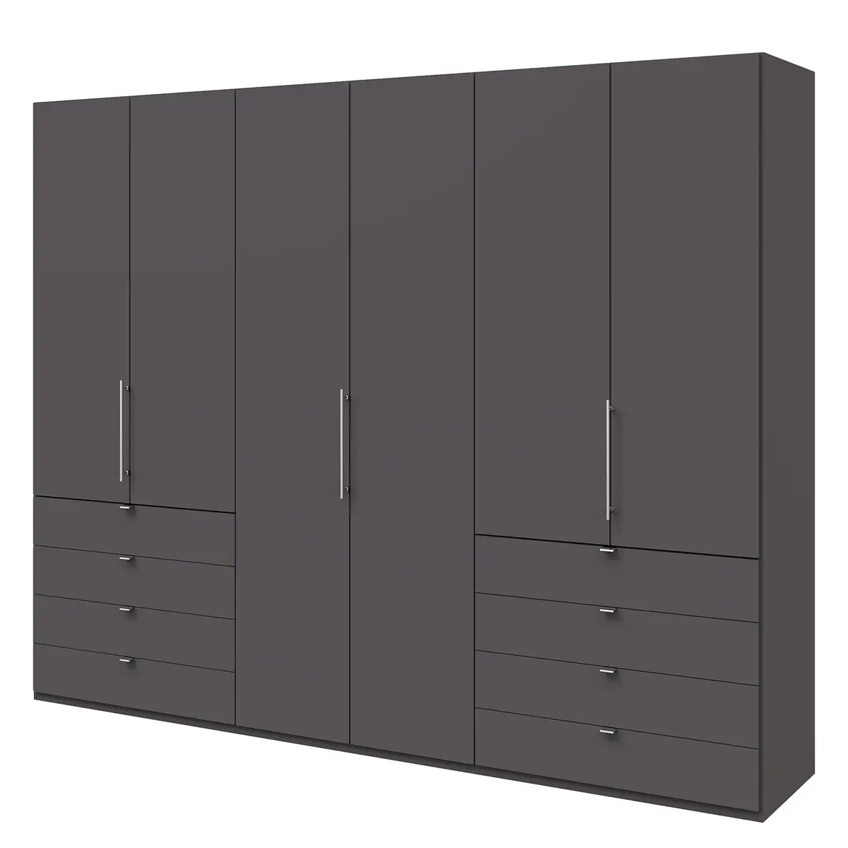Falttürenschrank IV 300 x 236cm Schublade außen | Braun