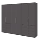 Falttürenschrank IV 300 x 236cm Schublade außen | Braun