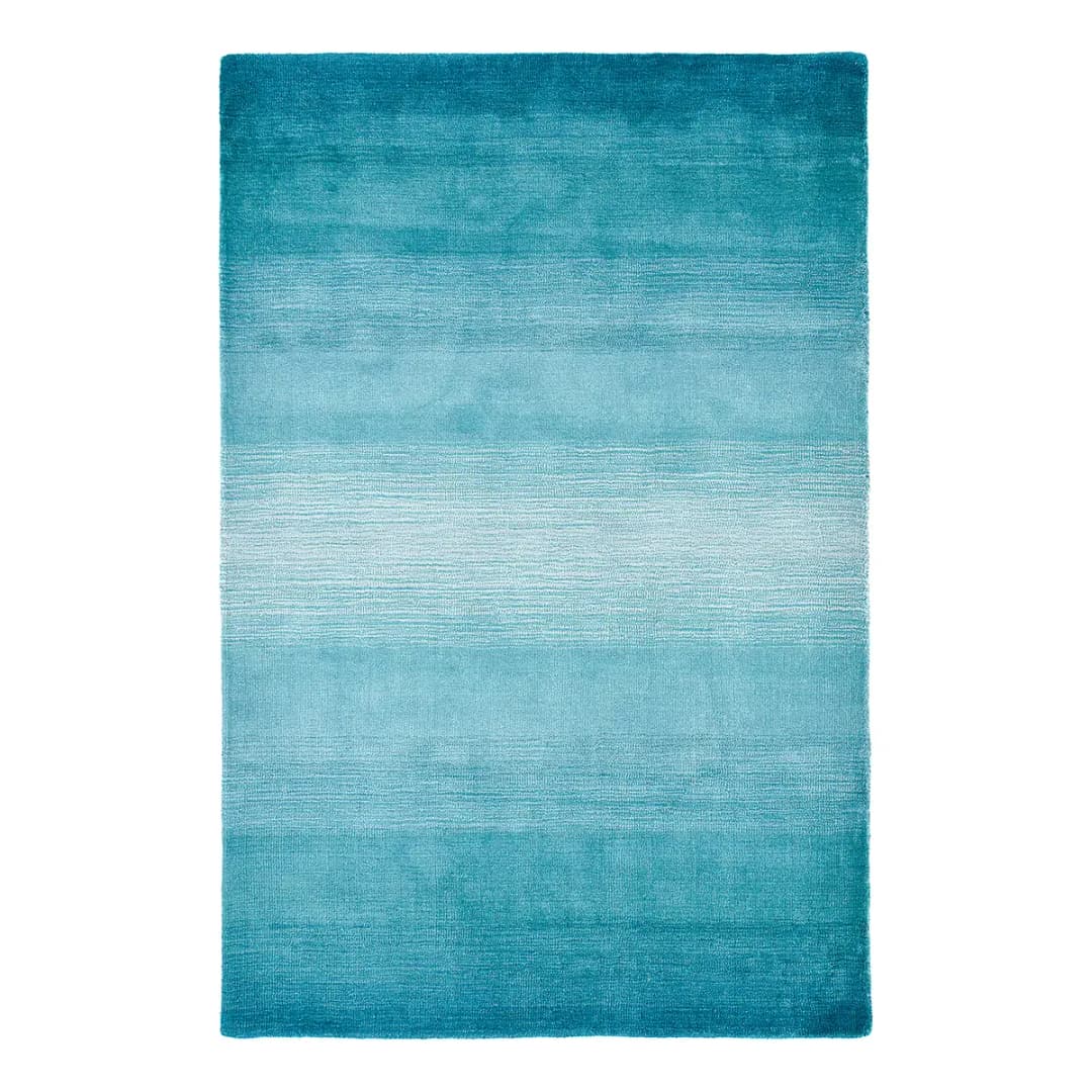 Wollteppich Wool Star Blau/Türkis 140 x 200cm Flachgewebe