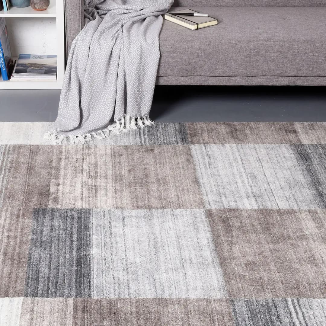 Kurzflorteppich Venice Camel Multi Grau 70 x 140cm | Mehrfarbig