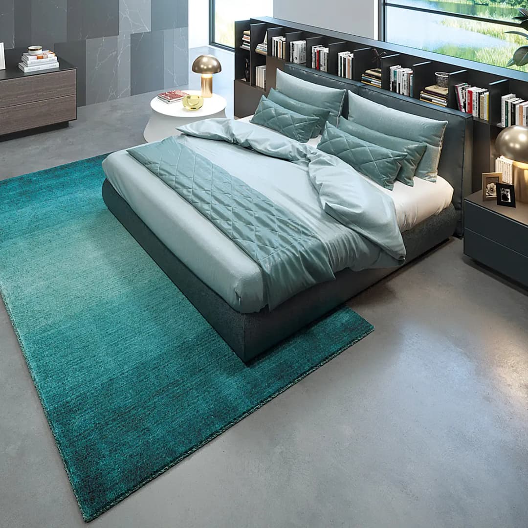 Wollteppich Wool Star Blau/Türkis | Blau