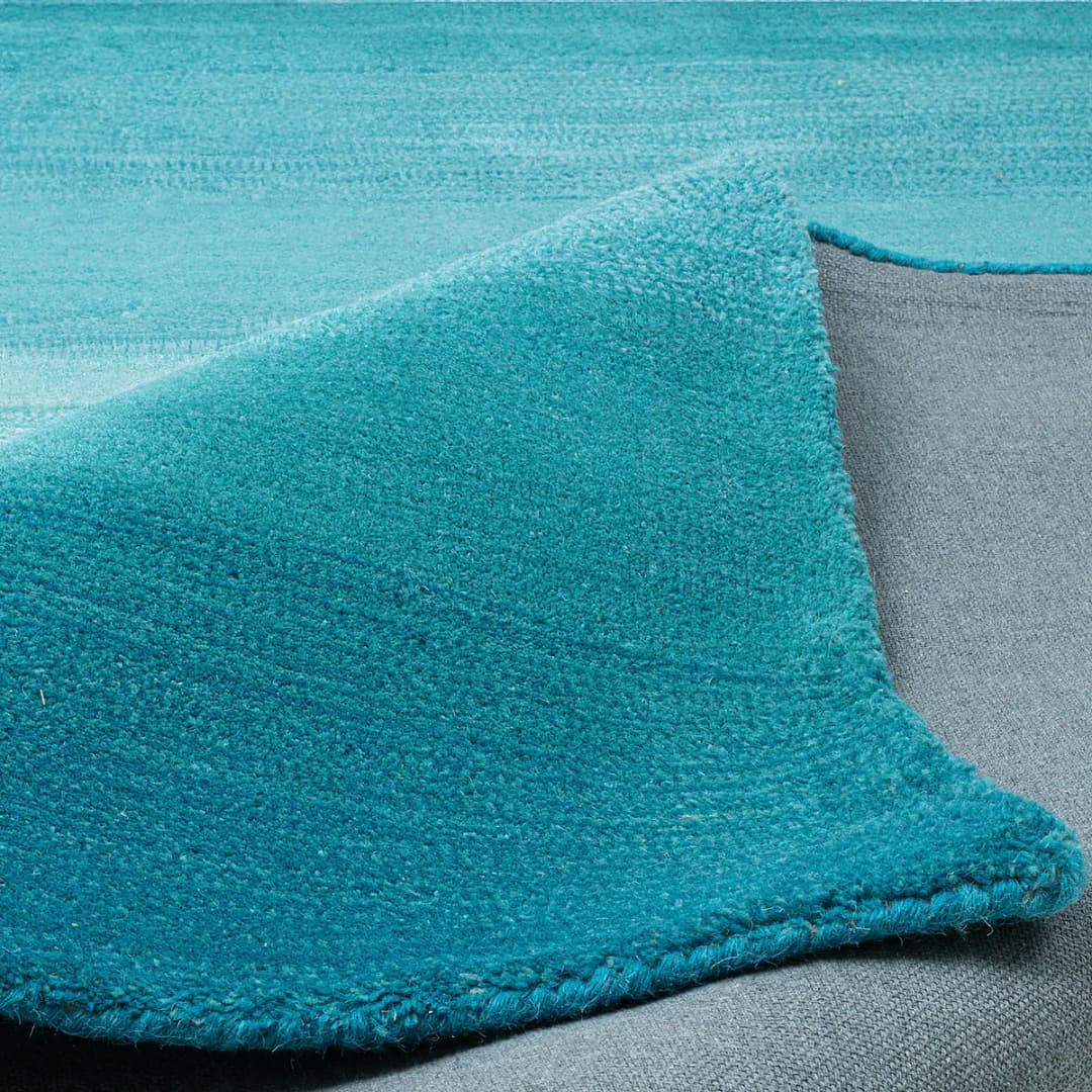 Wollteppich Wool Star Blau/Türkis | Blau