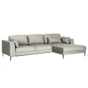 Ecksofa mit Longchair Grau Microfaser Cori | Grau