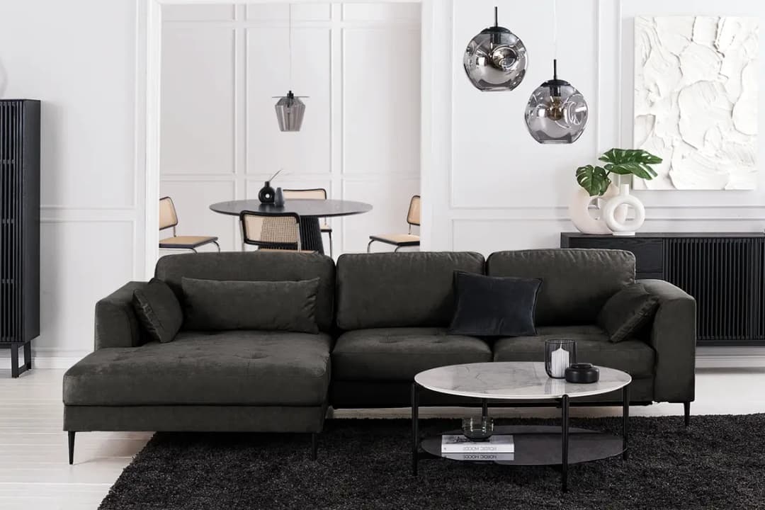 Ecksofa mit Longchair Cori | Braun