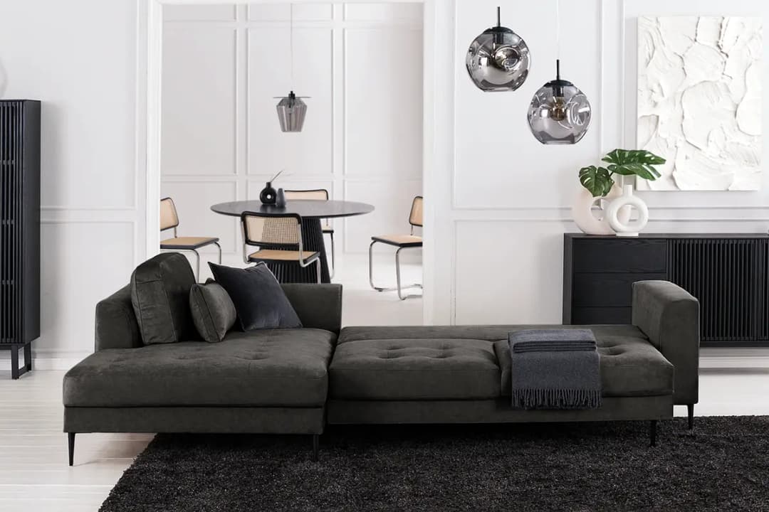 Ecksofa mit Longchair Cori | Braun