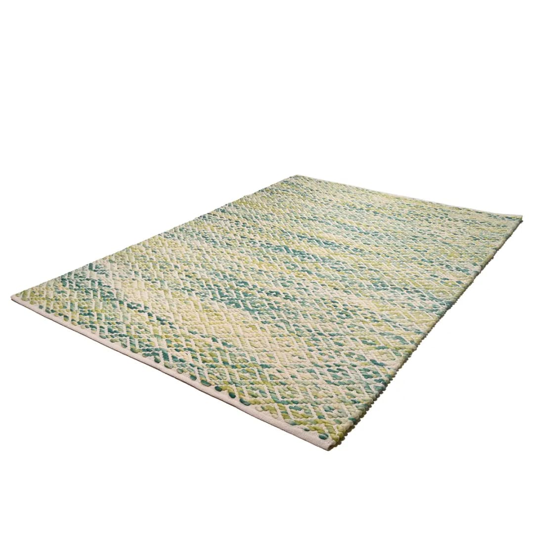 Wollteppich Smooth Comfort Diamond Grün/Grün 65 x 135cm | Grün