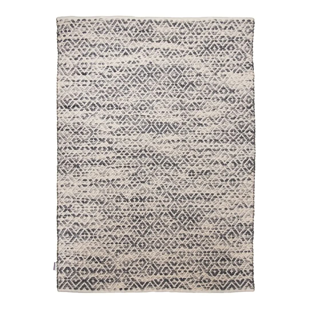 Wollteppich Smooth Comfort Diamond Grau/Grau 85 x 155cm | Grau