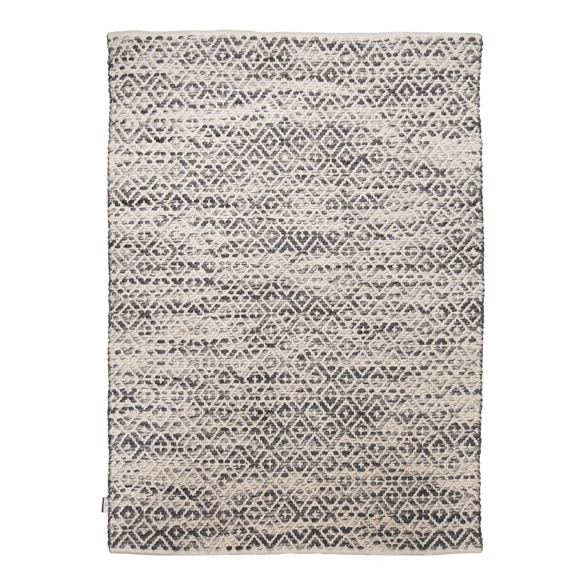 Wollteppich Smooth Comfort Diamond Grau/Grau 85 x 155cm | Grau
