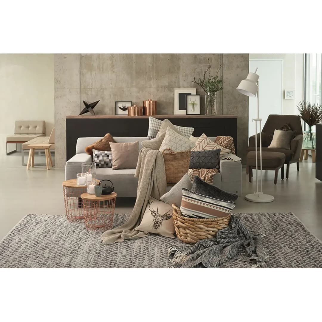 Wollteppich Smooth Comfort Diamond Grau/Grau 85 x 155cm | Grau