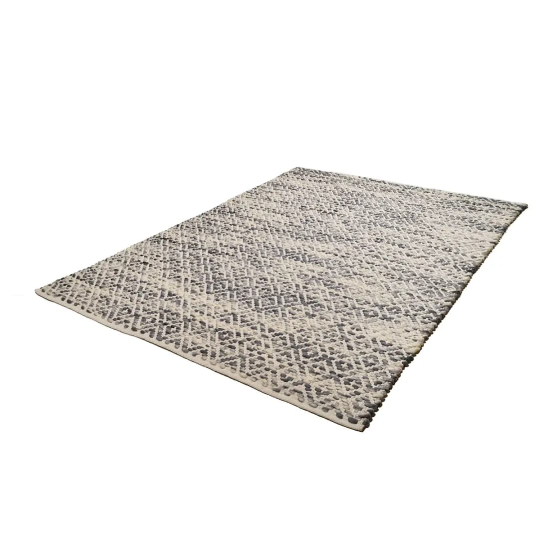 Wollteppich Smooth Comfort Diamond Grau/Grau 85 x 155cm | Grau