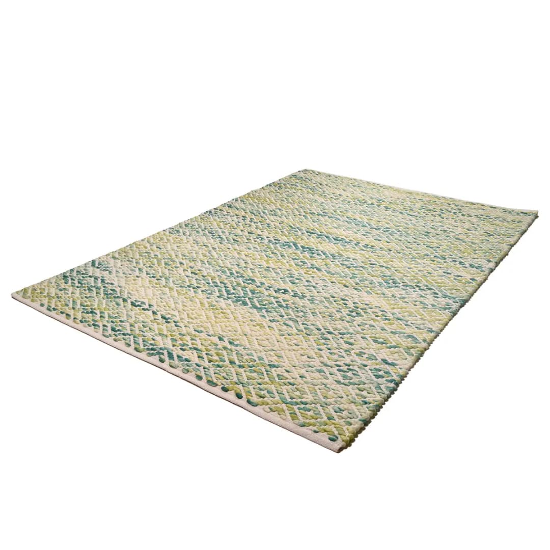 Wollteppich Smooth Comfort Diamond Grün/Grün 85 x 155cm | Grün