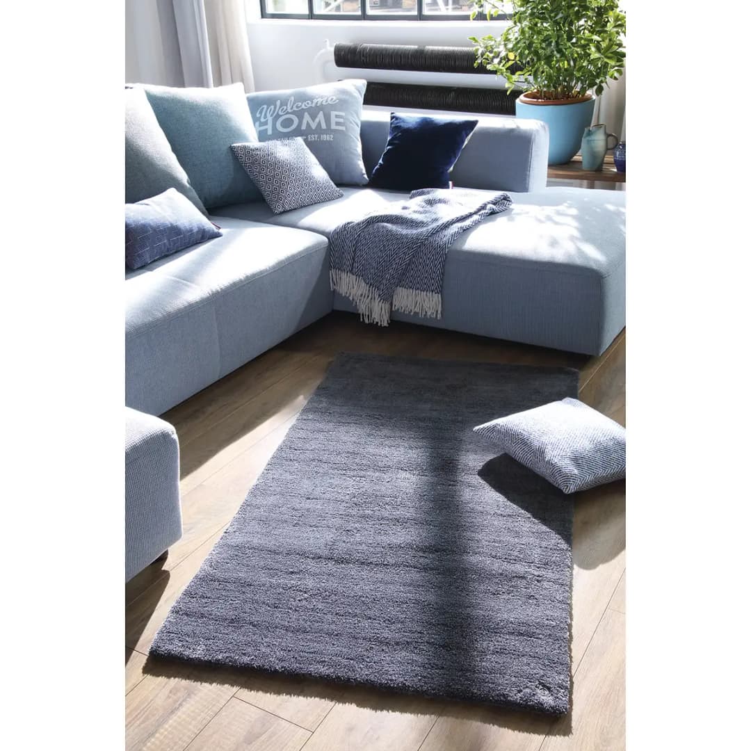 Kurzflorteppich Powder Grau/Anthrazit 65 x 135cm | Grau