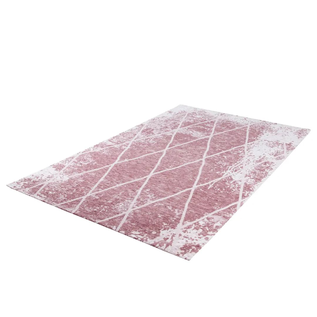 Fine Lines Teppich | Rosa