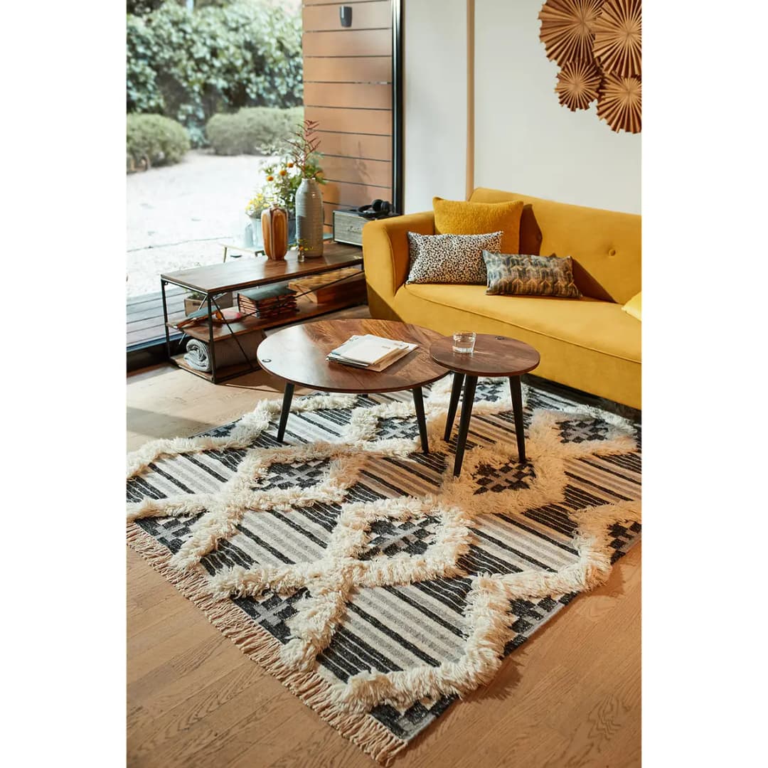 Wollteppich Vintage Cozy | Schwarz