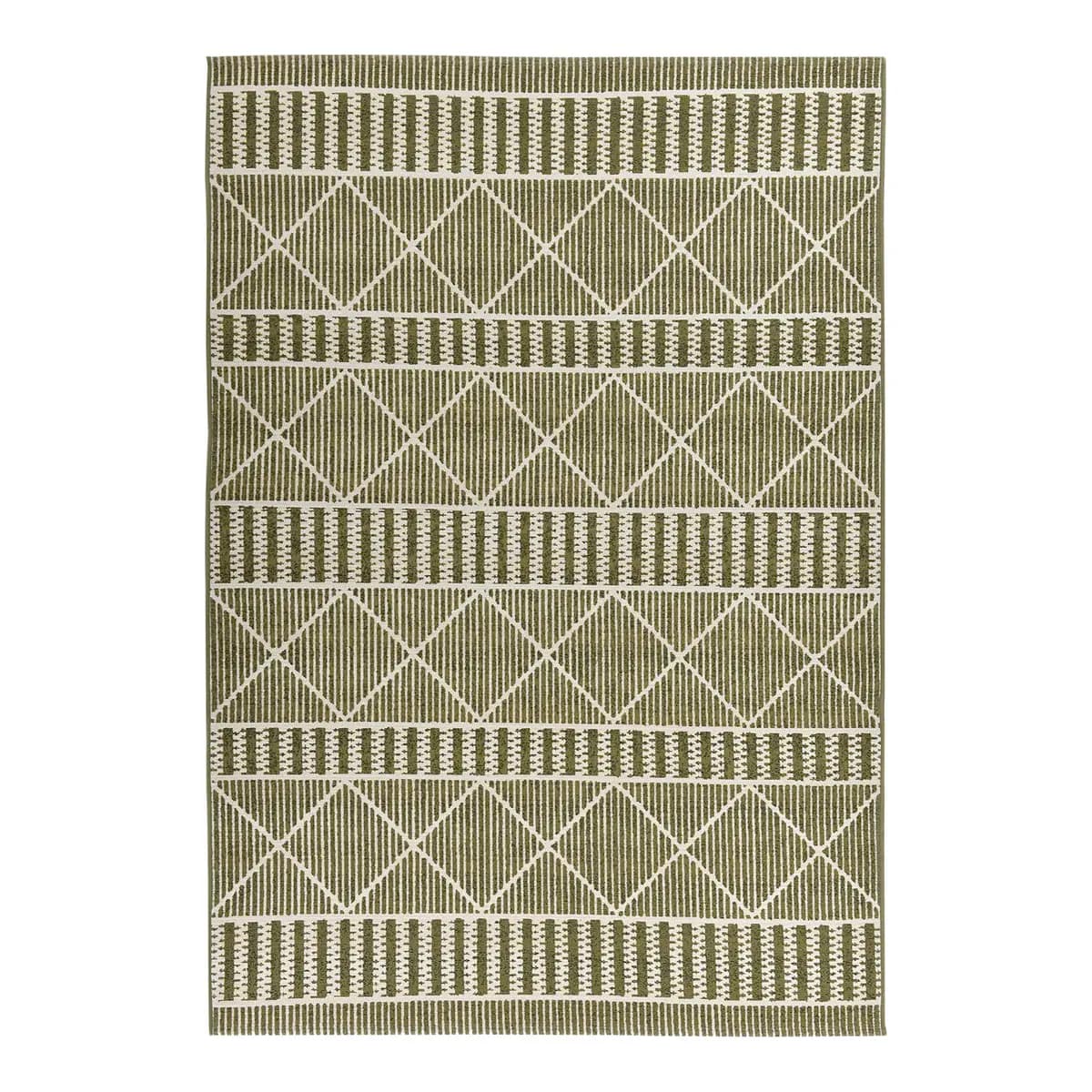 Outdoorteppich Funky Geometric Grün/Grün Webstoff 80 x 165cm