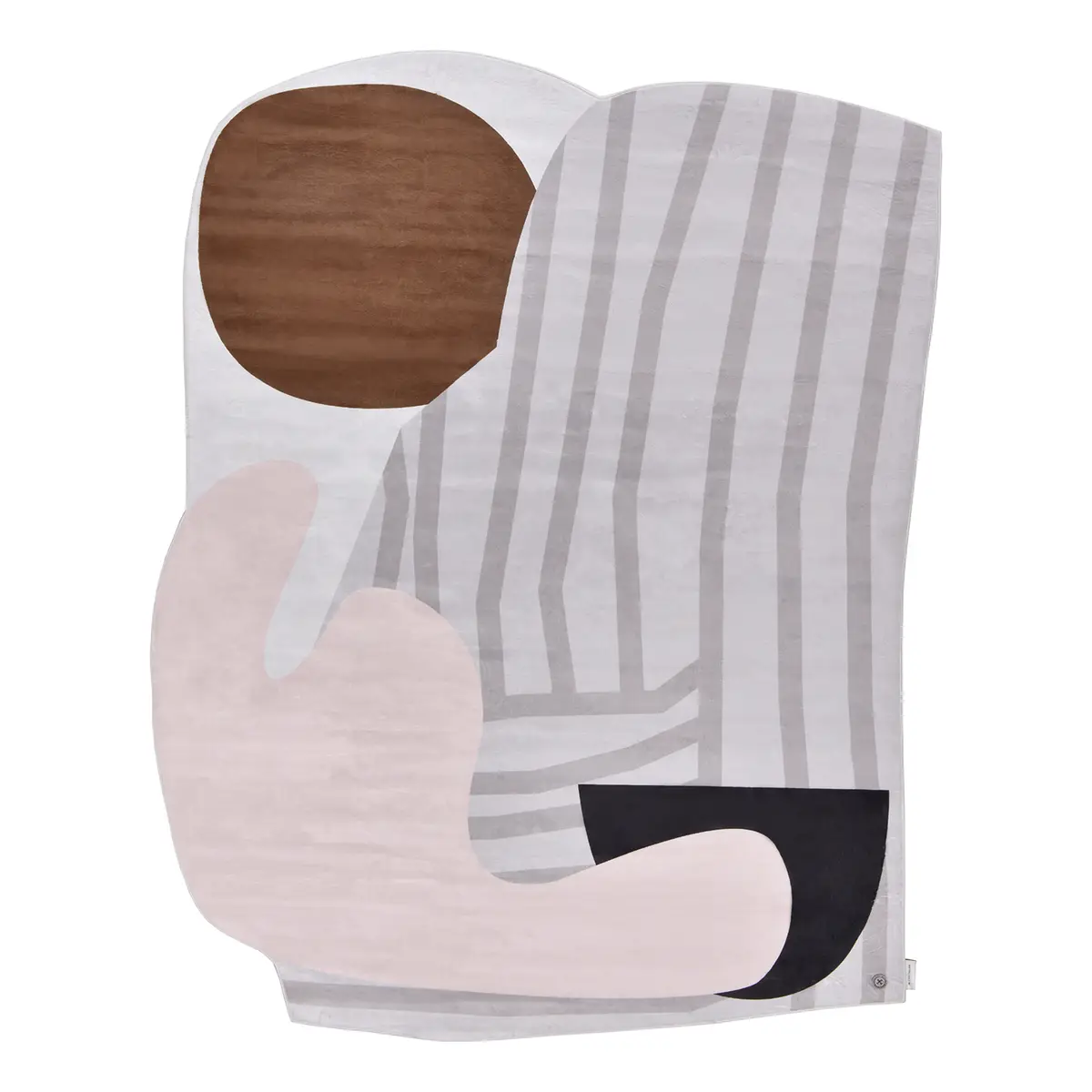 Kurzflorteppich Shapes Seven Grau 134 x 175cm | Grau