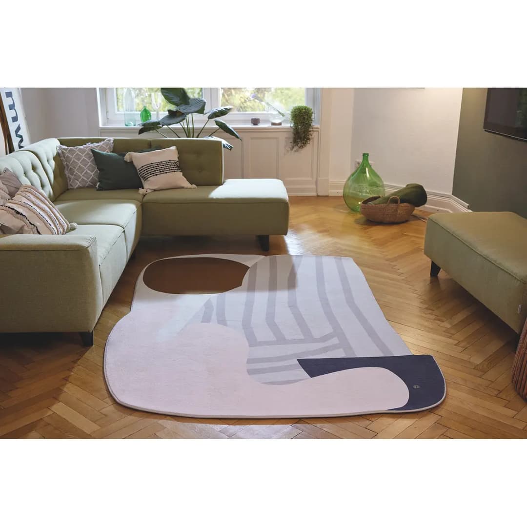 Kurzflorteppich Shapes Seven Grau 134 x 175cm | Grau