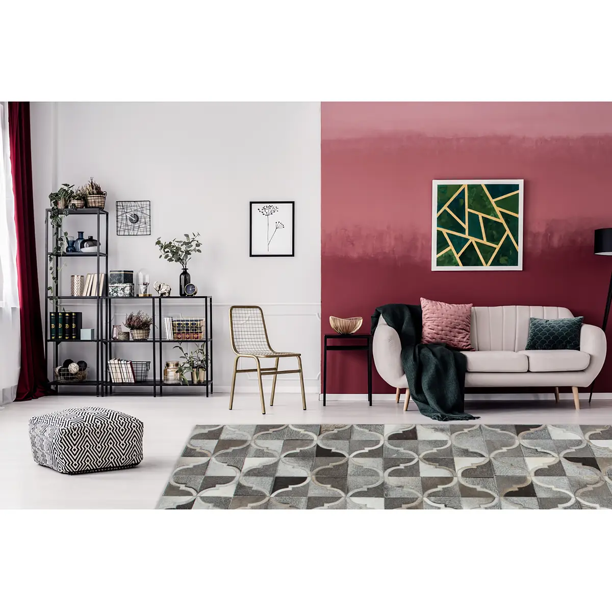 Kurzflorteppich Lavish 310 Grau/Grau 80 x 150cm Leder | Grau