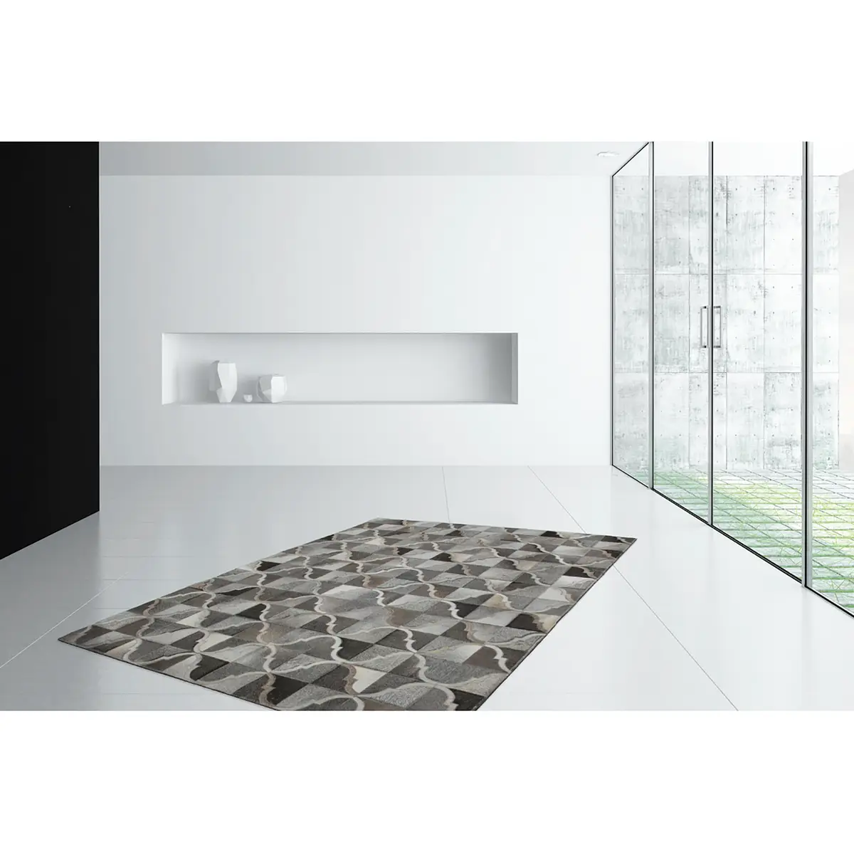 Kurzflorteppich Lavish 310 Grau/Grau 80 x 150cm Leder | Grau