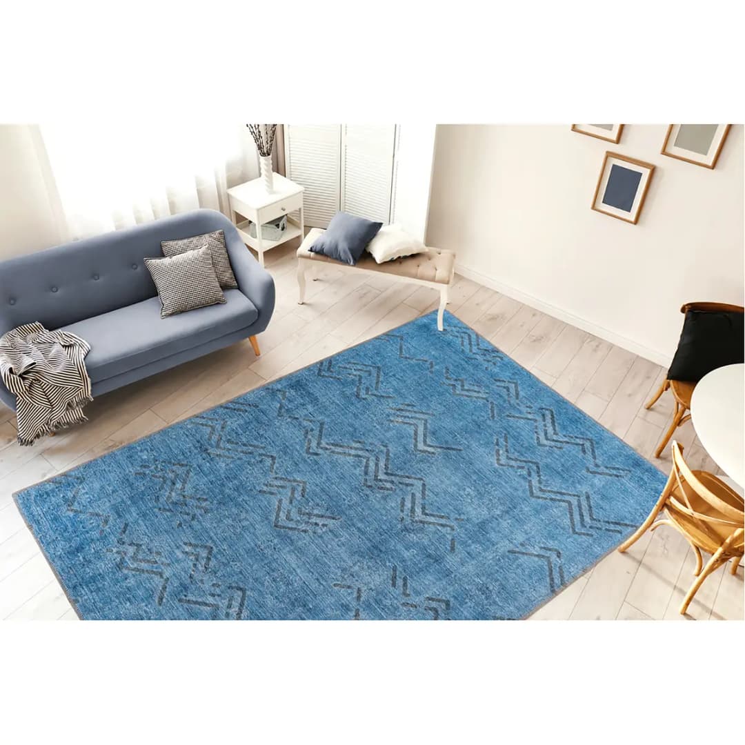 Kurzflorteppich Antique 325 Blau/Blau 120 x 180cm | Blau