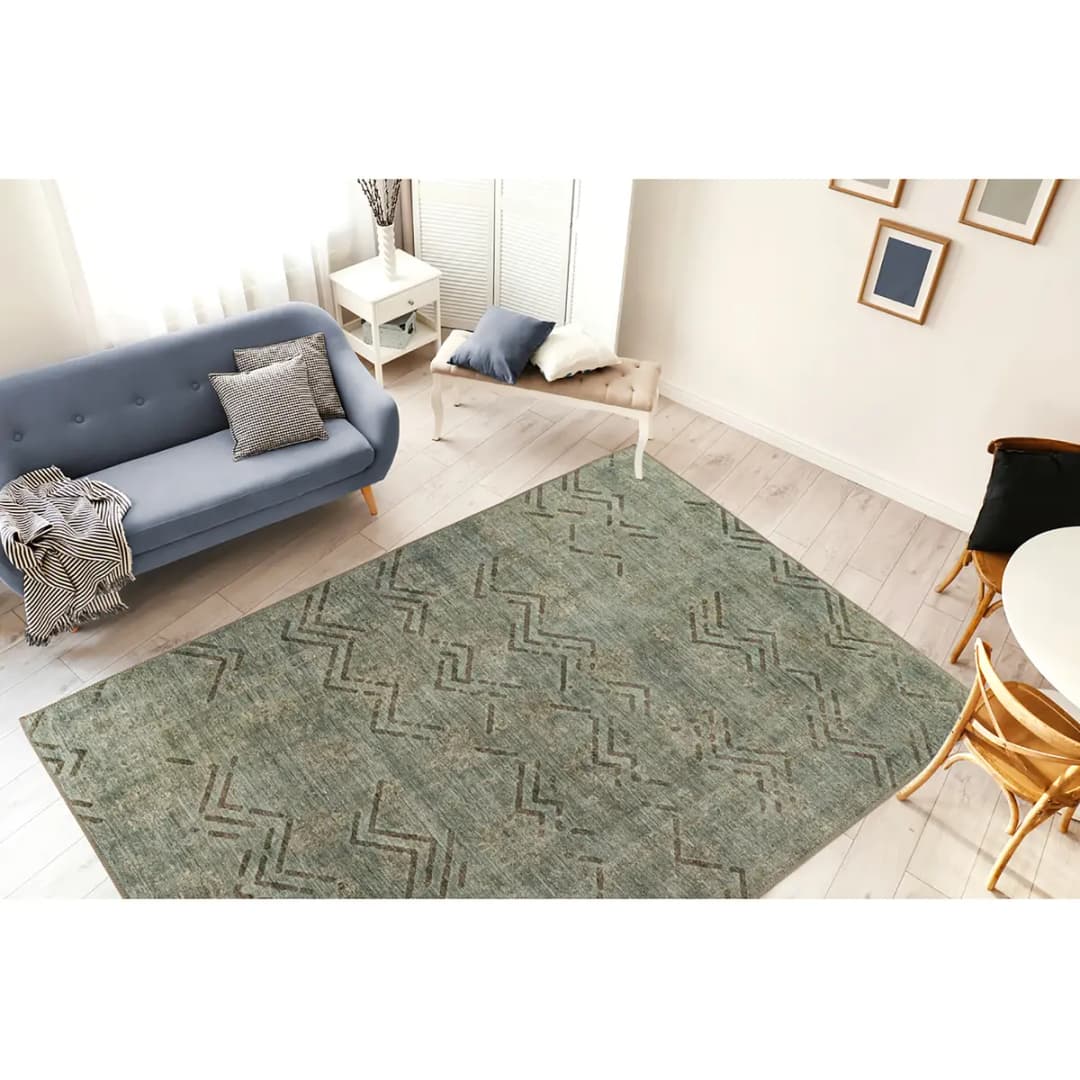 Kurzflorteppich Antique 325 Grün/Khaki 120 x 180cm | Grün