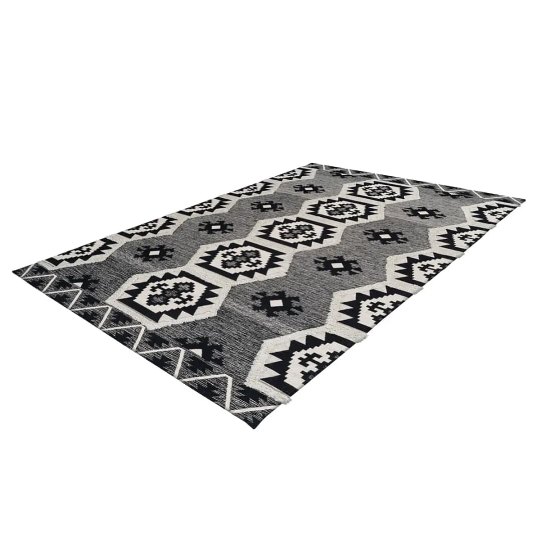 Kurzflorteppich Ethnie 300 Grau 200 x 290cm | Grau